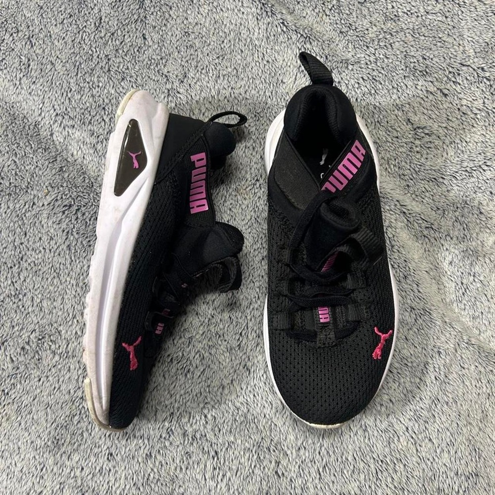 Puma Enzo 2 Uncaged Black Pink Sneakers Kids Size 12C